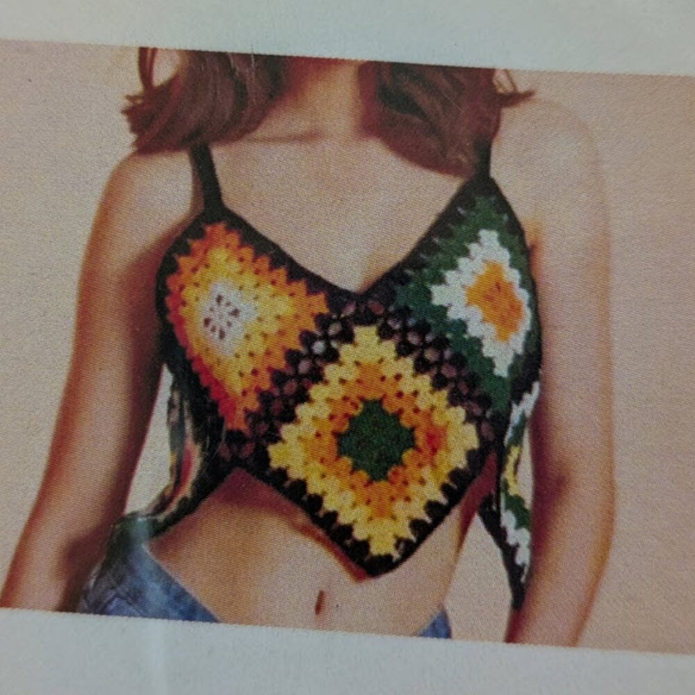 Crochet Diamond Design Crop Top